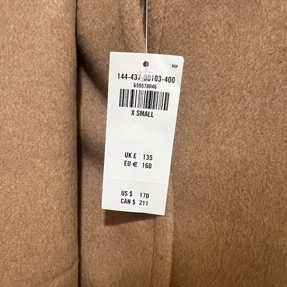 Abercrombie & Fitch Removable Scarf Wool-Blend Coat - Camel (NWT) - Picture 5 of 5